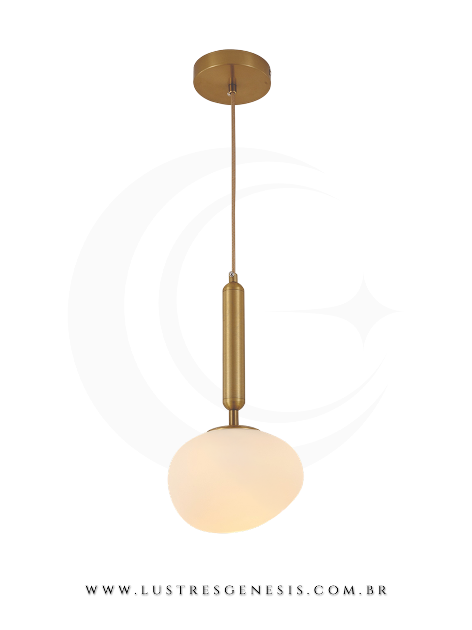 Pendente Metal Bronze e Vidro Branco DCD04029, DCD04030 e DCD04031 Cabeceira de Cama, Lavabo, Balcao de cozinha, Banheiro